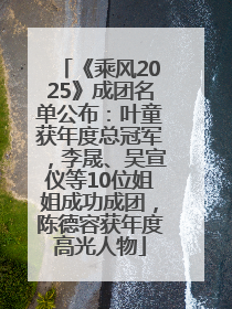 《乘风2025》成团名单公布：叶童获年度总冠军，李晟、吴宣仪等10位姐姐成功成团，陈德容获年度高光人物