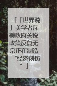 「世界说」美学者斥美政府关税政策反复无常正在制造“经济创伤”
