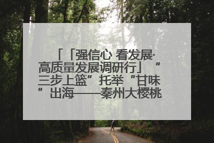 「强信心 看发展·高质量发展调研行」“三步上篮”托举“甘味”出海——秦州大樱桃高质量发展动作分解