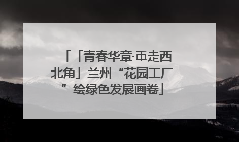 「青春华章·重走西北角」兰州“花园工厂”绘绿色发展画卷