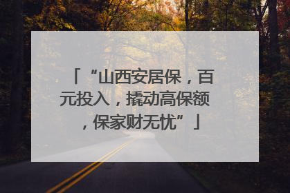“山西安居保，百元投入，撬动高保额，保家财无忧”
