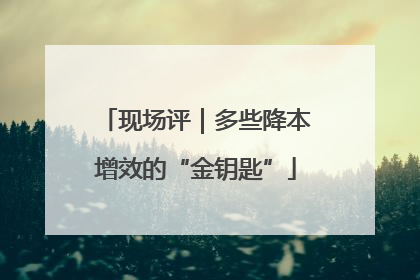 现场评｜多些降本增效的“金钥匙”