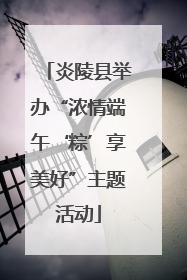 炎陵县举办“浓情端午‘粽’享美好”主题活动