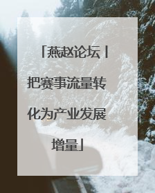 燕赵论坛丨把赛事流量转化为产业发展增量