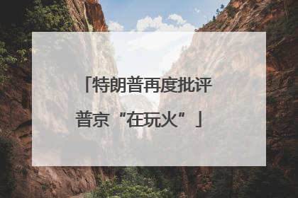 特朗普再度批评普京“在玩火”