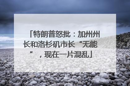 特朗普怒批：加州州长和洛杉矶市长“无能”，现在一片混乱