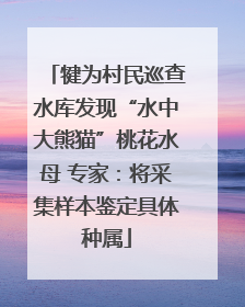 犍为村民巡查水库发现“水中大熊猫”桃花水母 专家：将采集样本鉴定具体种属