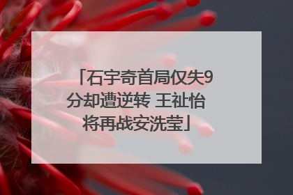 石宇奇首局仅失9分却遭逆转 王祉怡将再战安洗莹
