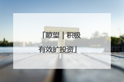 瞭望｜积极有效扩投资