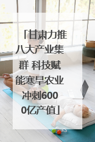 甘肃力推八大产业集群 科技赋能寒旱农业冲刺6000亿产值