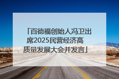 百德福创始人冯卫出席2025民营经济高质量发展大会并发言