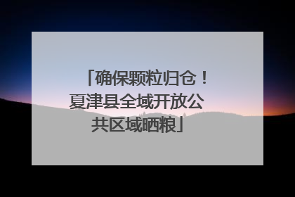确保颗粒归仓！夏津县全域开放公共区域晒粮