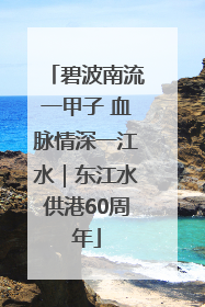 碧波南流一甲子 血脉情深一江水｜东江水供港60周年