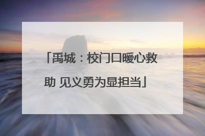禹城：校门口暖心救助 见义勇为显担当