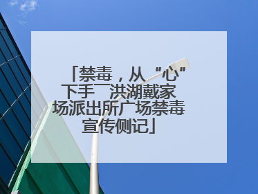 禁毒，从“心”下手――洪湖戴家场派出所广场禁毒宣传侧记