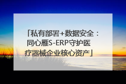 私有部署+数据安全：同心雁S-ERP守护医疗器械企业核心资产