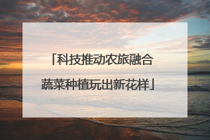 科技推动农旅融合 蔬菜种植玩出新花样