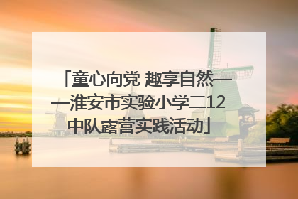 童心向党 趣享自然——淮安市实验小学二12中队露营实践活动