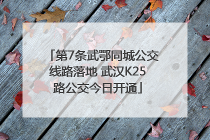 第7条武鄂同城公交线路落地 武汉K25路公交今日开通