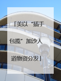 美以“插手包揽”加沙人道物资分发
