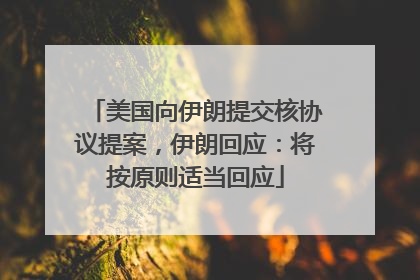 美国向伊朗提交核协议提案，伊朗回应：将按原则适当回应