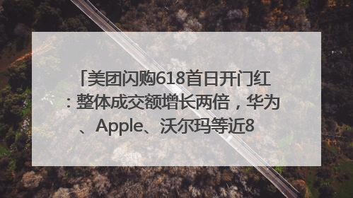 美团闪购618首日开门红：整体成交额增长两倍，华为、Apple、沃尔玛等近800个品牌翻倍增长
