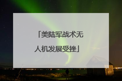 美陆军战术无人机发展受挫