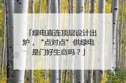绿电直连顶层设计出炉，“点对点”供绿电是门好生意吗？