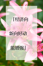 经济向新向好动能增强