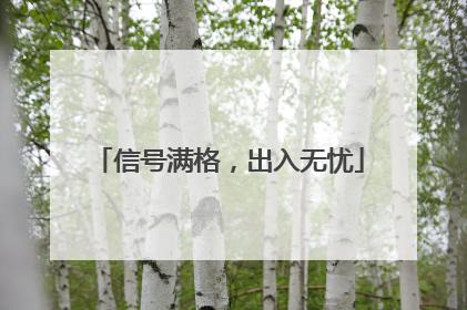 信号满格，出入无忧