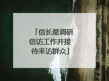 信长星调研信访工作并接待来访群众