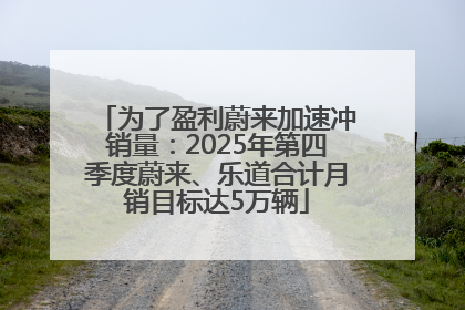 为了盈利蔚来加速冲销量：2025年第四季度蔚来、乐道合计月销目标达5万辆