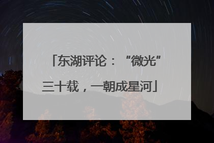 东湖评论：“微光”三十载，一朝成星河