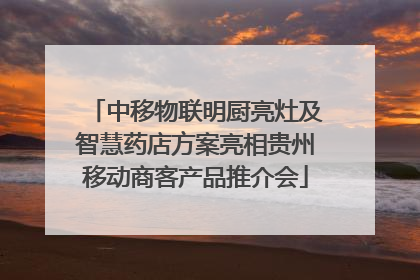 中移物联明厨亮灶及智慧药店方案亮相贵州移动商客产品推介会