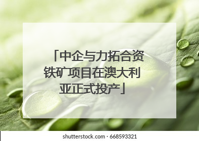 中企与力拓合资铁矿项目在澳大利亚正式投产