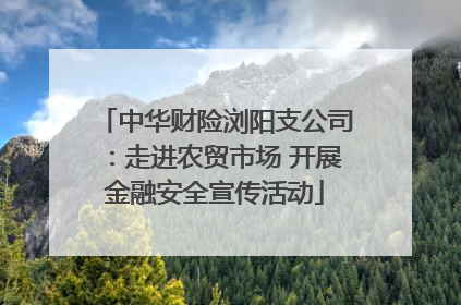中华财险浏阳支公司：走进农贸市场 开展金融安全宣传活动