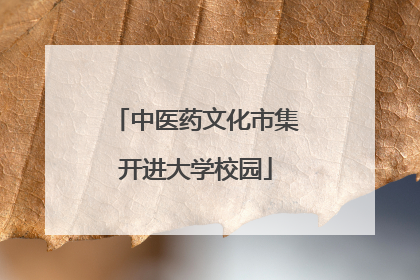 中医药文化市集开进大学校园