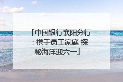 中国银行襄阳分行：携手员工家庭 探秘海洋迎六一