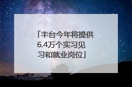 丰台今年将提供6.4万个实习见习和就业岗位