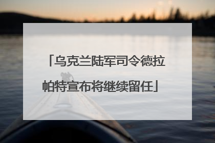 乌克兰陆军司令德拉帕特宣布将继续留任
