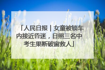 人民日报｜女童被锁车内接近昏迷，日照三名中考生果断破窗救人