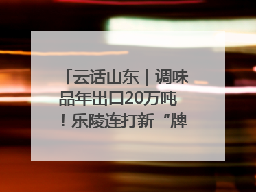 云话山东｜调味品年出口20万吨！乐陵连打新“牌”助力企业出海