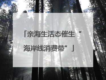 亲海生活态催生“海岸线消费带”