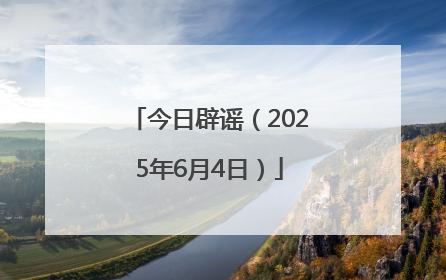 今日辟谣（2025年6月4日）