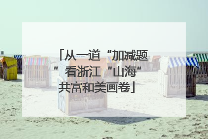 从一道“加减题”看浙江“山海”共富和美画卷