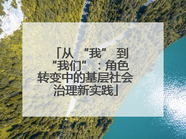 从 “我” 到 “我们”：角色转变中的基层社会治理新实践