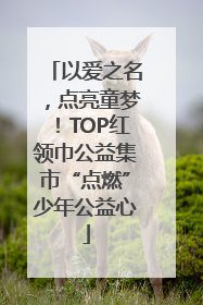 以爱之名，点亮童梦！TOP红领巾公益集市“点燃”少年公益心