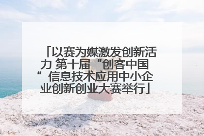 以赛为媒激发创新活力 第十届“创客中国”信息技术应用中小企业创新创业大赛举行