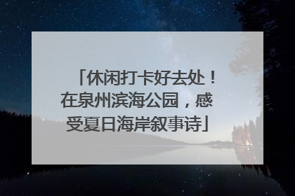 休闲打卡好去处！在泉州滨海公园，感受夏日海岸叙事诗
