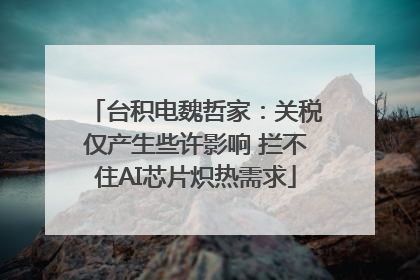 台积电魏哲家：关税仅产生些许影响 拦不住AI芯片炽热需求